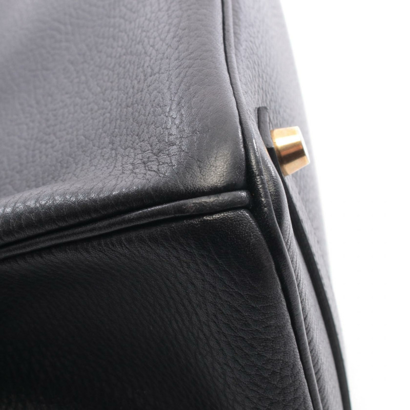愛馬仕 Birkin 35 手提包，Ardennes 皮革，黑色，二手，女士，金色五金-6