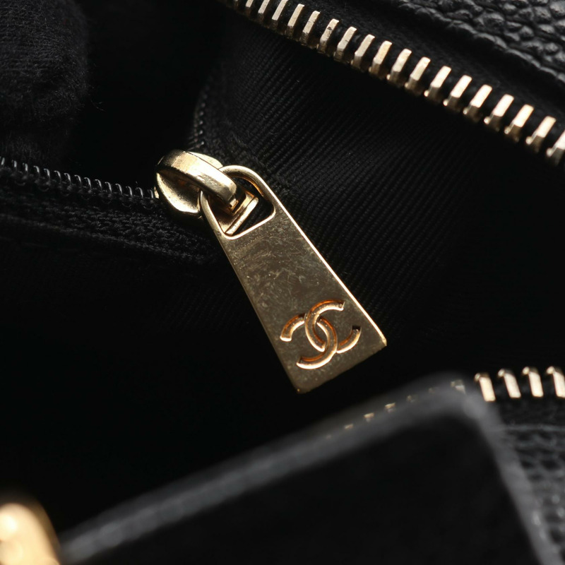 香奈兒 (CHANEL) 絎縫鏈條單背包 A18004 黑色皮革 二手 女士 金色五金-8
