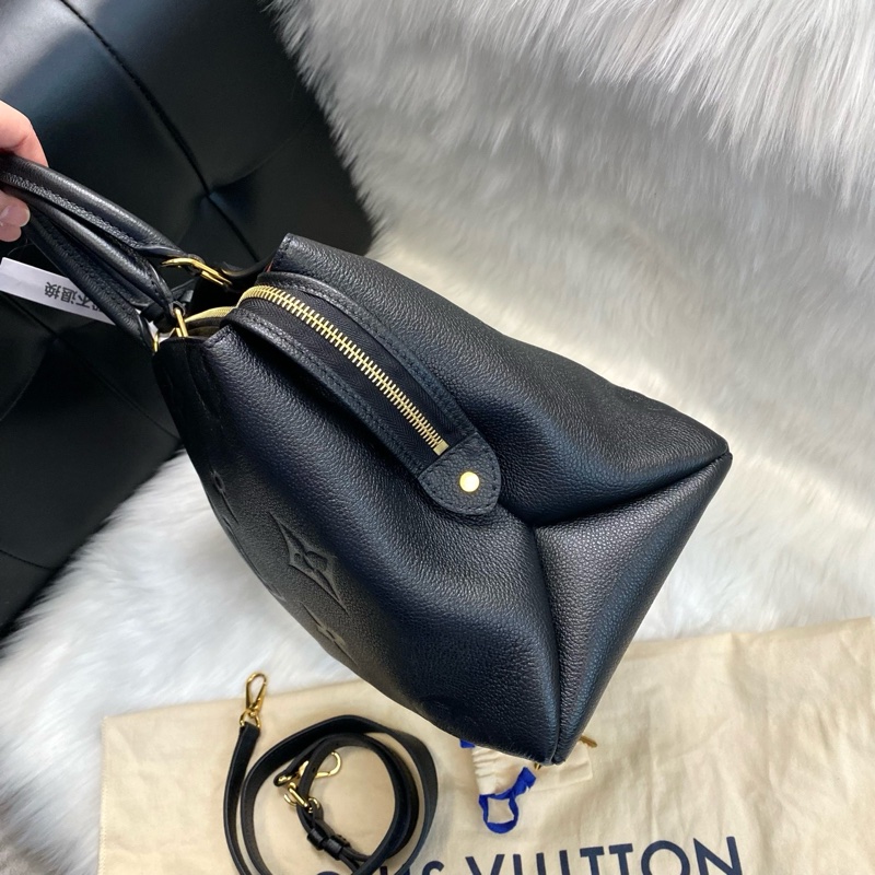 LV路易威登 GRAND PALAIS系列手袋 蒙田中號 經典logo大印花 芯片款 女士手提包 黑色金扣-2