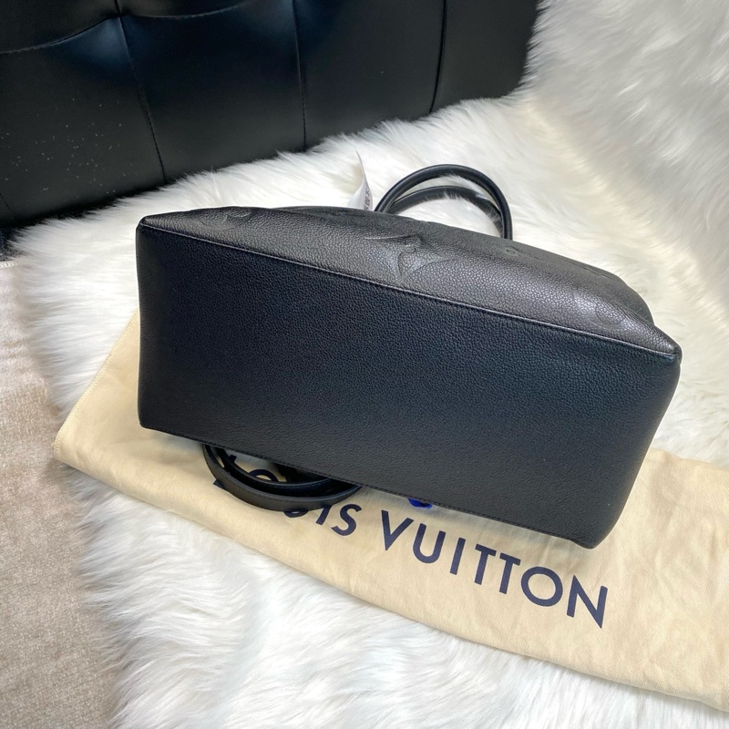 LV路易威登 GRAND PALAIS系列手袋 蒙田中號 經典logo大印花 芯片款 女士手提包 黑色金扣-4