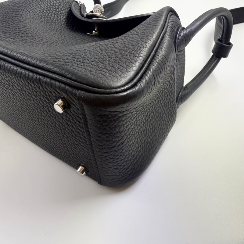 HERMES愛馬仕mini Lindy一代黑色銀釦-2