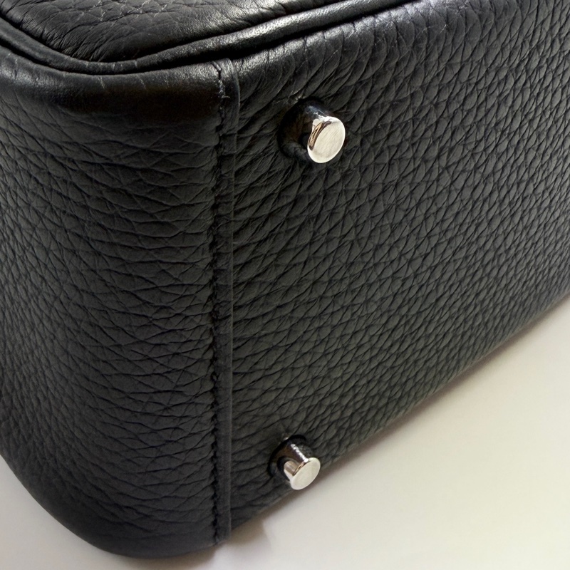 HERMES愛馬仕mini Lindy一代黑色銀釦-6