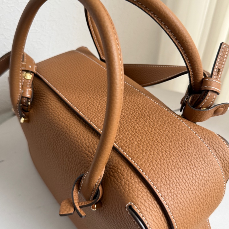 德爾沃超美焦糖色大D 皮革超好 貴婦專用包-3