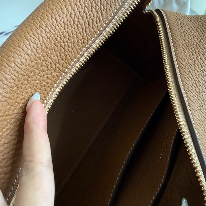 德爾沃超美焦糖色大D 皮革超好 貴婦專用包-15