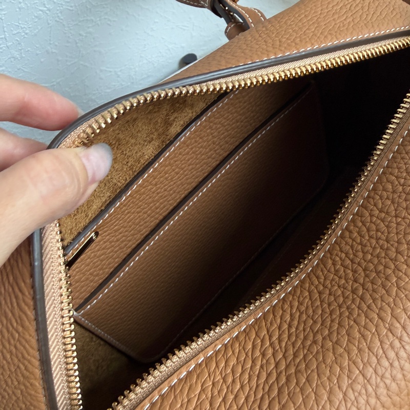 德爾沃超美焦糖色大D 皮革超好 貴婦專用包-16