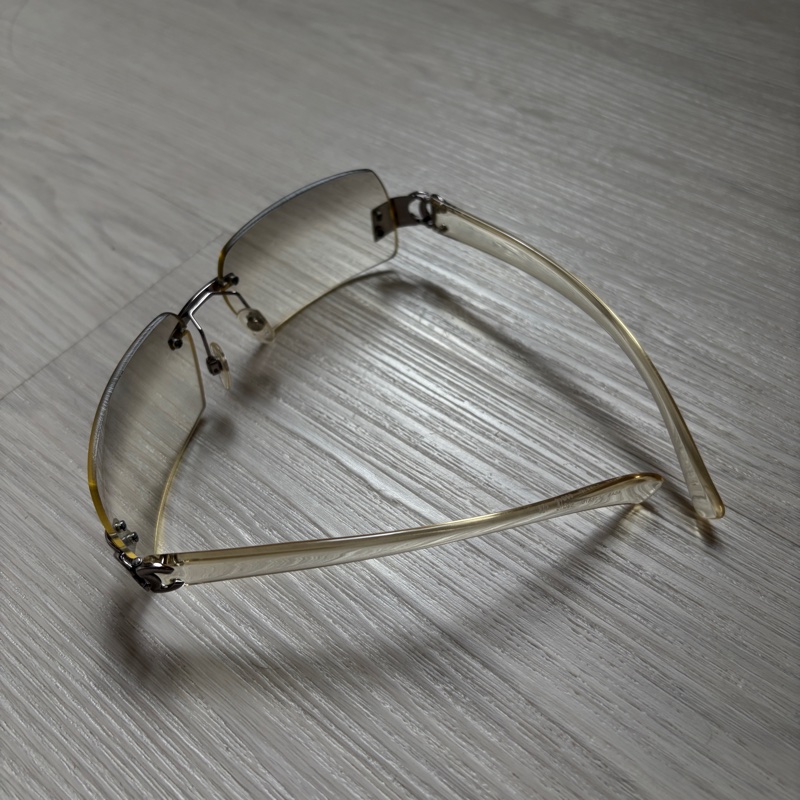 Chanel透明漸層香檳金墨鏡-3