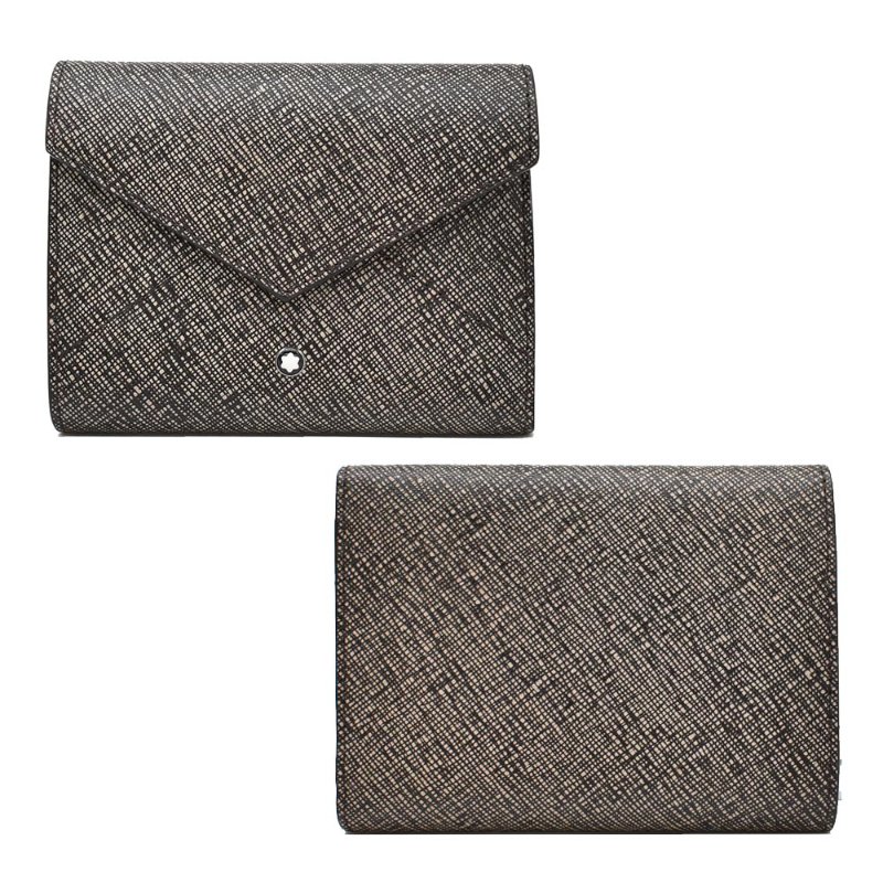 【門市全新現貨】MONT BLANC 萬寶龍信封三折式短夾皮夾(附原廠紙盒、防塵袋)-0