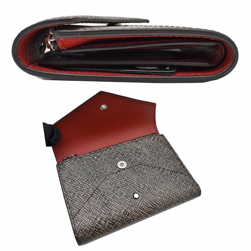 【門市全新現貨】MONT BLANC 萬寶龍信封三折式短夾皮夾(附原廠紙盒、防塵袋)-1