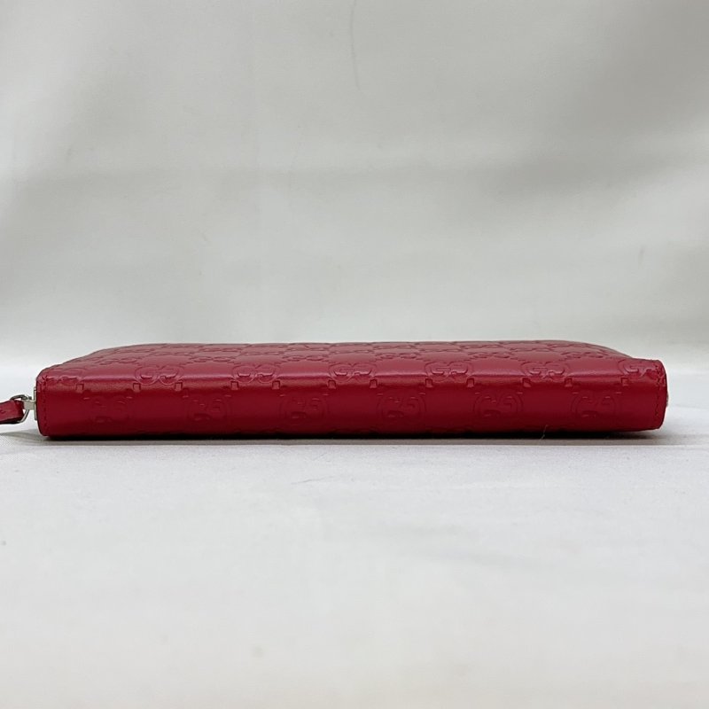 GUCCI Guccissima系列紅色拉鍊長夾-6