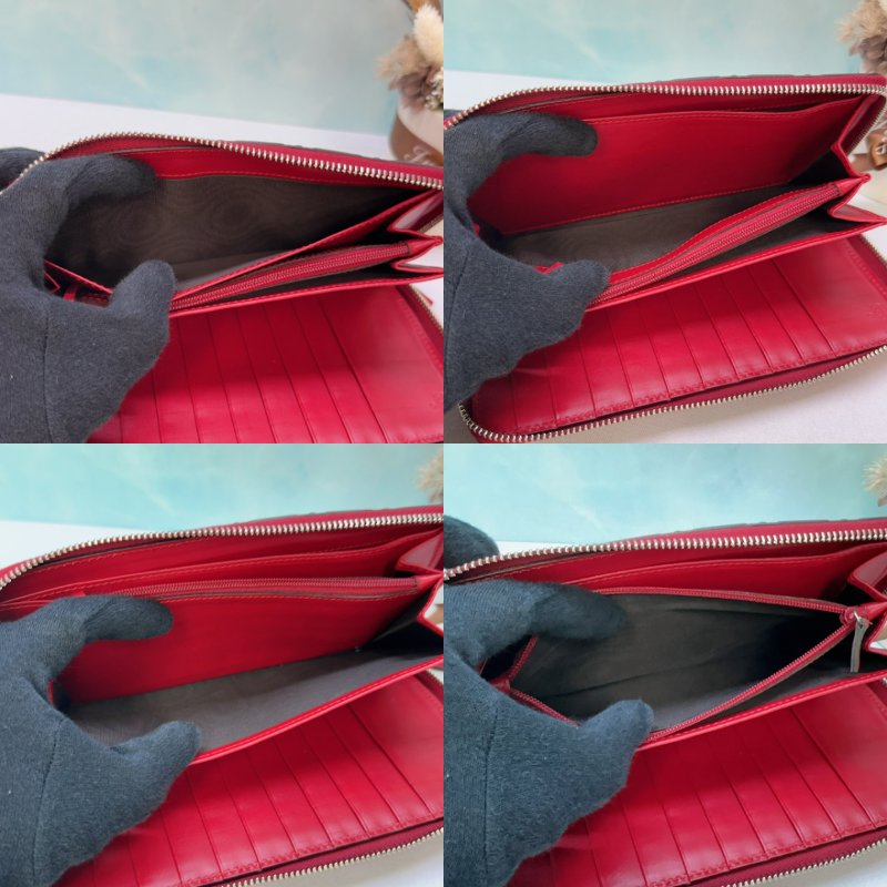 GUCCI Guccissima紅色拉鍊長夾-5