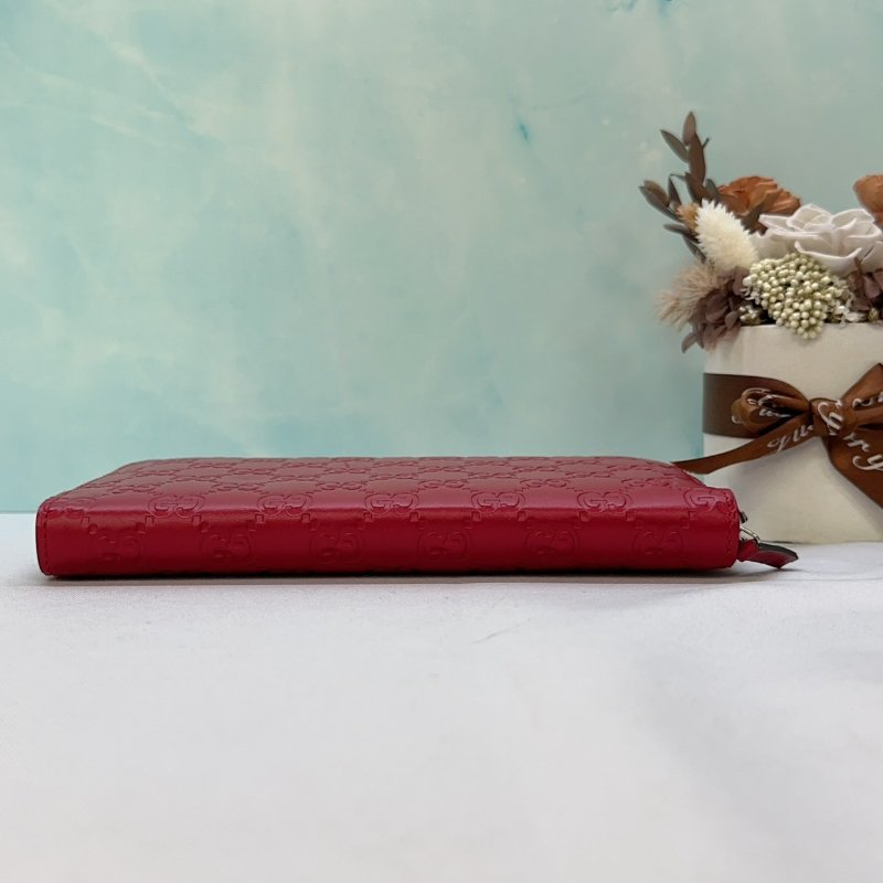 GUCCI Guccissima紅色拉鍊長夾-6