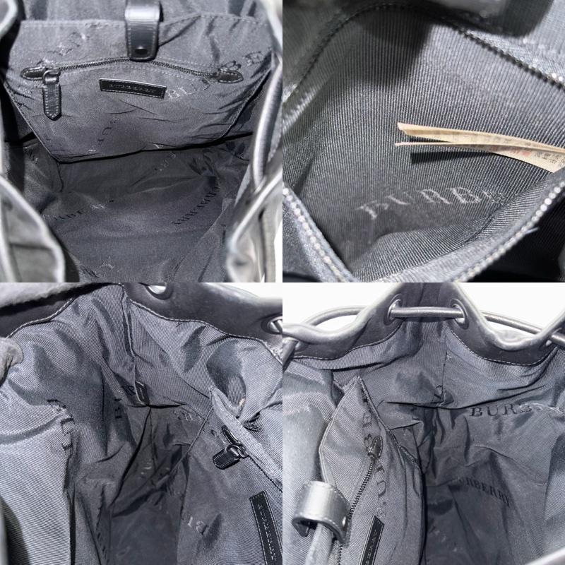 BURBERRY 巴寶莉 黑色牛皮後背包-6