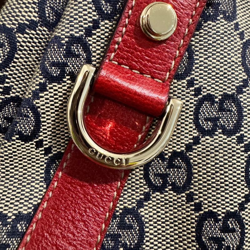 GUCCI 專櫃正品 限量品 130736 紅藍 GG 托特包 肩背包 變形蟲包-4