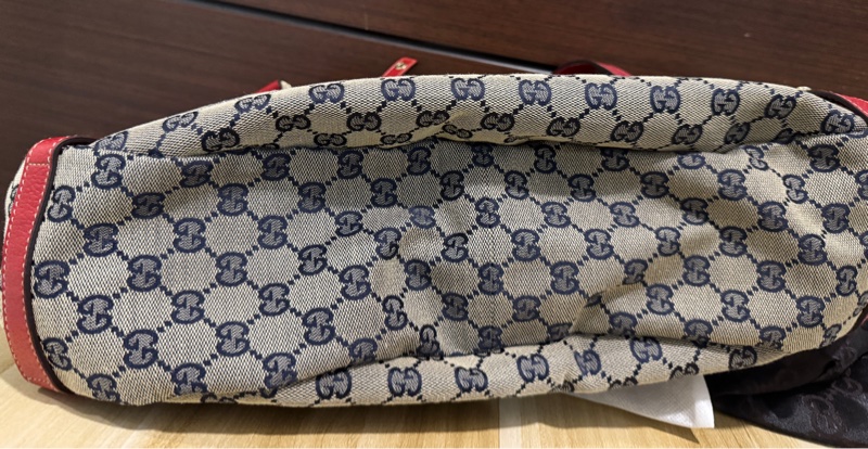 GUCCI 專櫃正品 限量品 130736 紅藍 GG 托特包 肩背包 變形蟲包-8