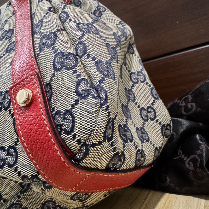 GUCCI 專櫃正品 限量品 130736 紅藍 GG 托特包 肩背包 變形蟲包-19