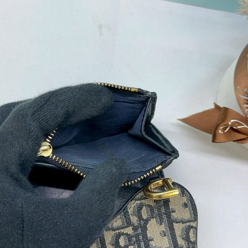 DIOR Saddle老花三折短夾-5