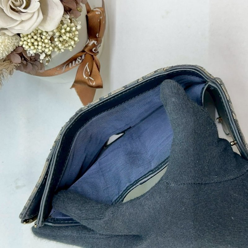 DIOR Saddle老花三折短夾-6