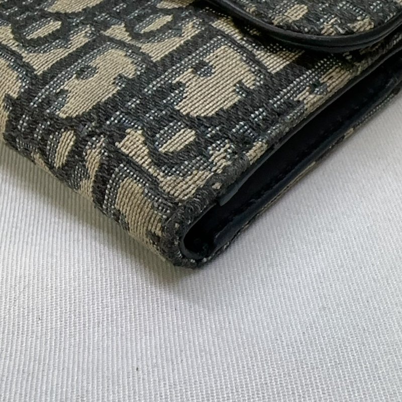 DIOR Saddle老花三折短夾-8
