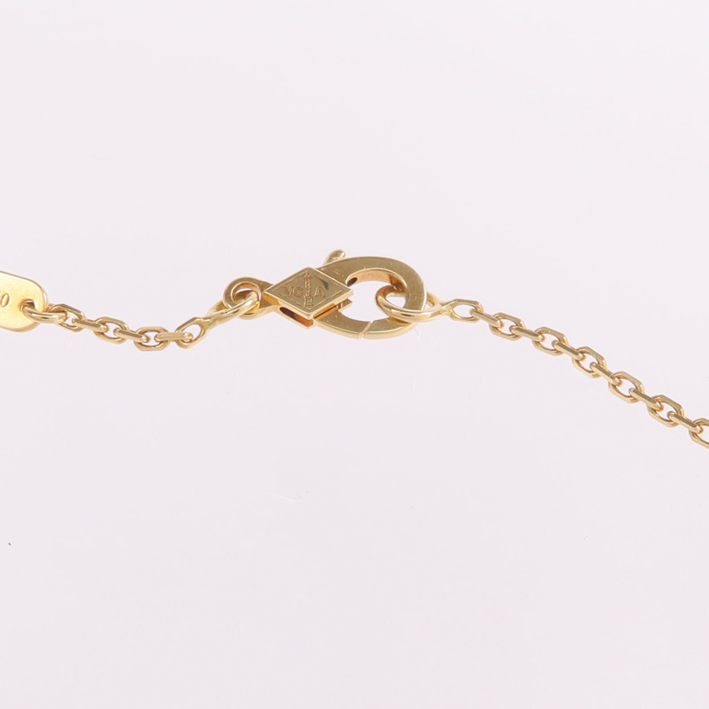 Van Cleef & Arpels 18K黃金Vintage Alhambra Pendant縞瑪瑙項鍊-4