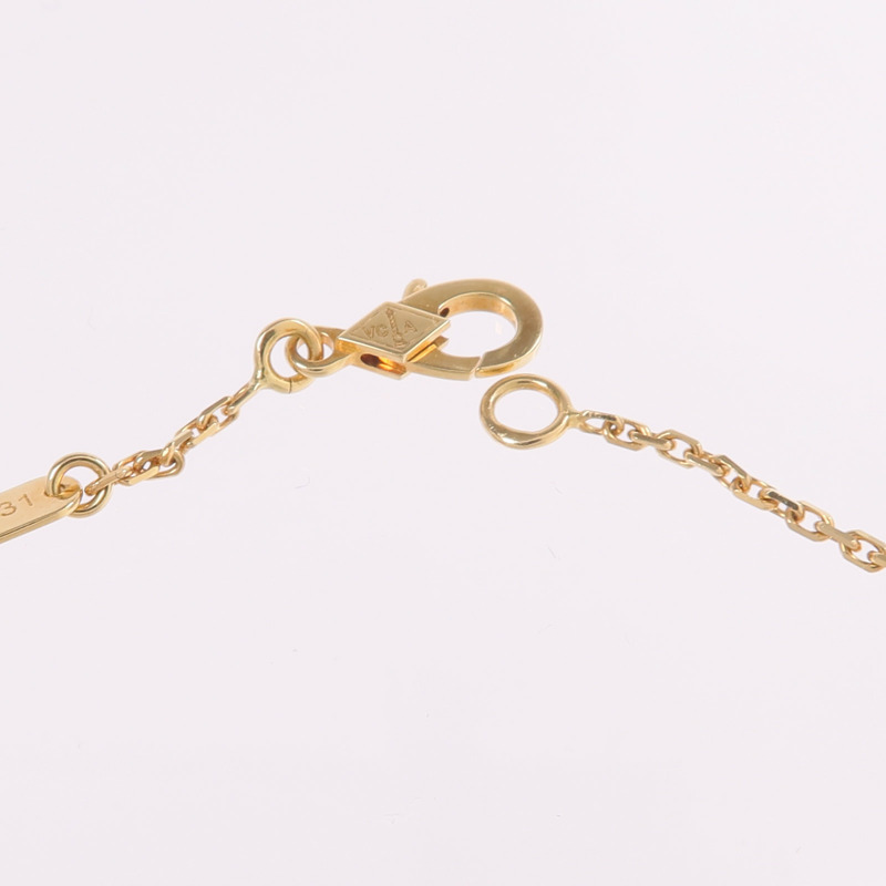 Van Cleef & Arpels 18K黃金Vintage Alhambra Pendant縞瑪瑙項鍊-5