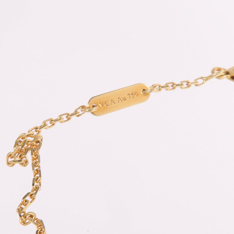 Van Cleef & Arpels 18K黃金Vintage Alhambra Pendant縞瑪瑙項鍊-6