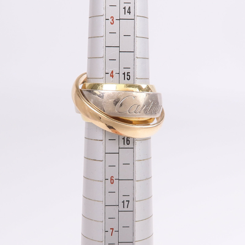 CARTIER 18K黃金/白金/玫瑰金Must-Ess Trinity Ring戒指Cartier#48/US#4.5-7