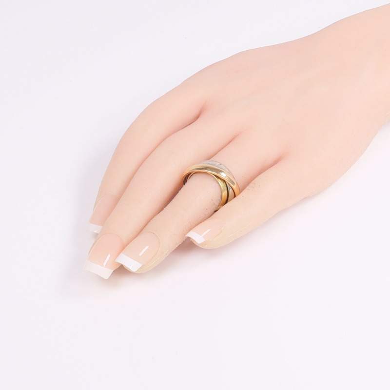 CARTIER 18K黃金/白金/玫瑰金Must-Ess Trinity Ring戒指Cartier#48/US#4.5-8