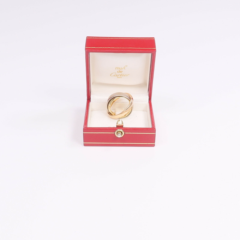 CARTIER 18K黃金/白金/玫瑰金Must-Ess Trinity Ring戒指Cartier#48/US#4.5-9