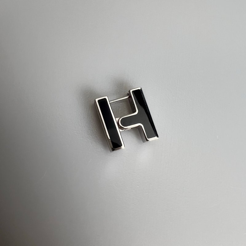 HERMES  方塊H單邊耳環-3