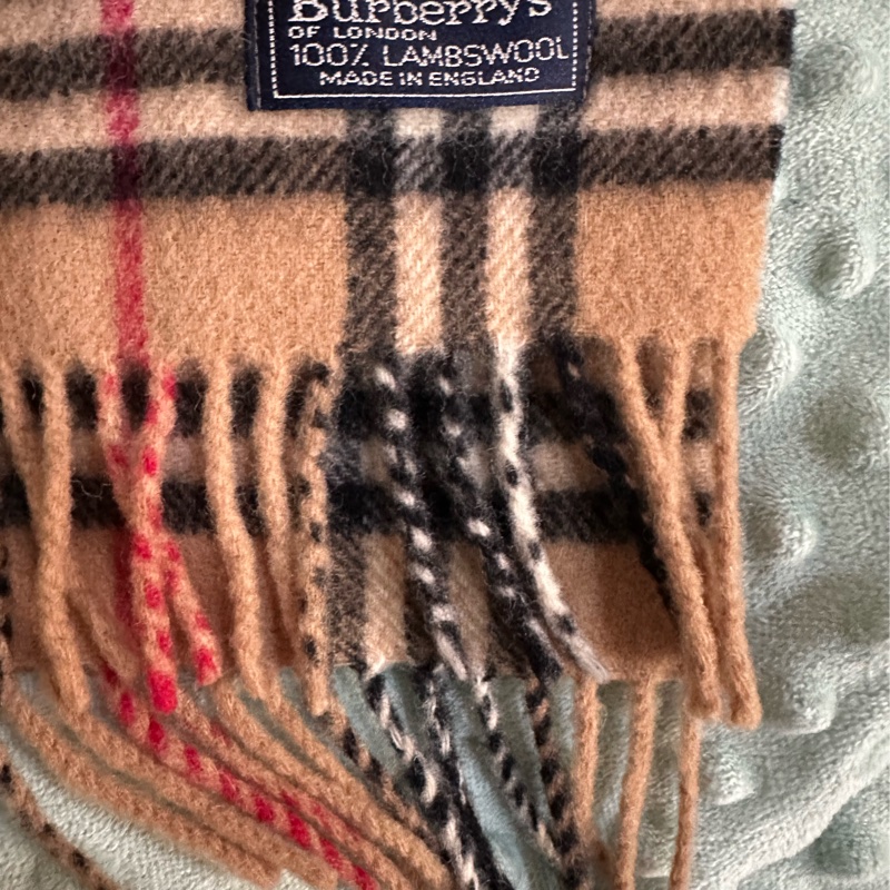 🧣 【專業乾洗完成】Burberrys of London 經典格紋 100% 羊羔毛圍巾-4
