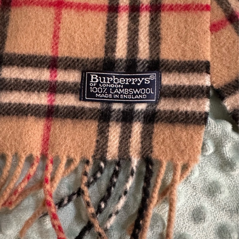 🧣 【專業乾洗完成】Burberrys of London 經典格紋 100% 羊羔毛圍巾-9