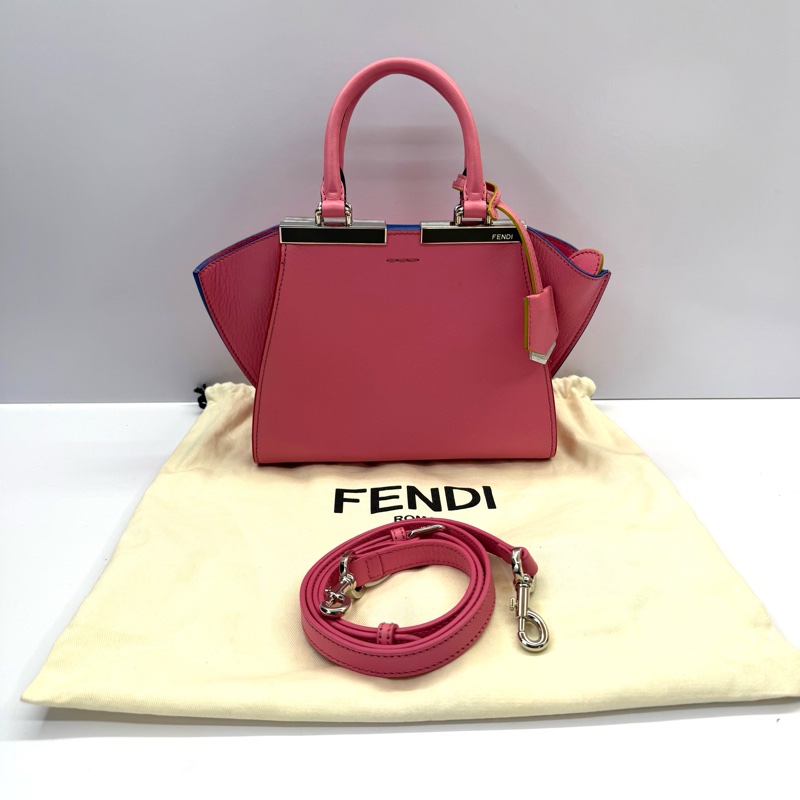 FENDI 芬迪 粉色 3JOURS MINI 手提斜背2WAY包 8BH333-2