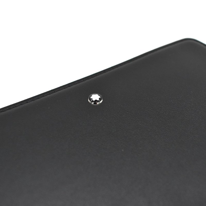 【門市全新現貨】MONT BLANC 萬寶龍大班素面牛皮拉鍊長夾(附原廠紙盒、防塵袋)-3