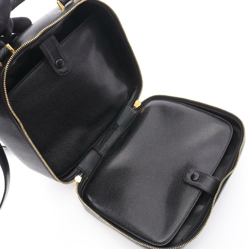 香奈兒 COCO 標誌單肩斜背包 小牛皮 黑色 金色五金 二手-2