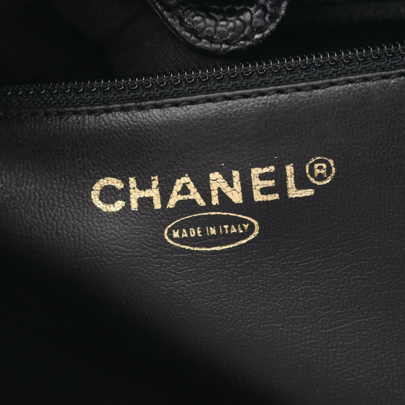 香奈兒 COCO 標誌單肩斜背包 小牛皮 黑色 金色五金 二手-5