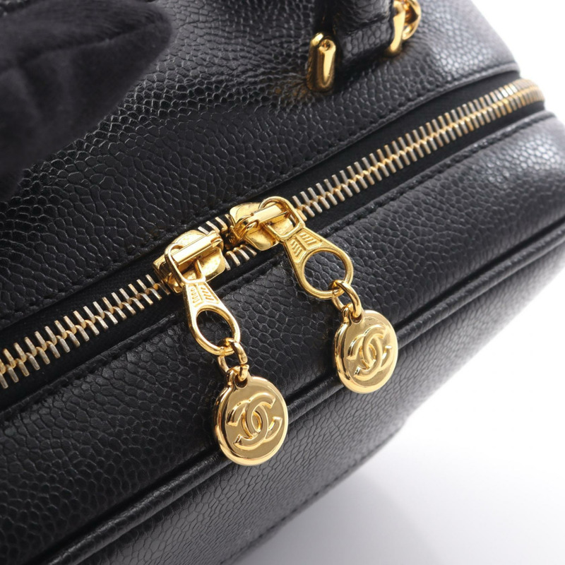 香奈兒 COCO 標誌單肩斜背包 小牛皮 黑色 金色五金 二手-7