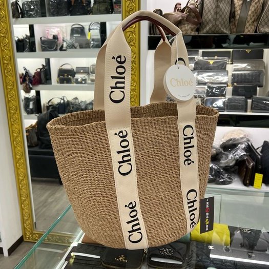 東區正精品㊣CHLOE CHC22SS380G55101 Woody 全新藤編包草編包托特包海灘包 RZ4992-1