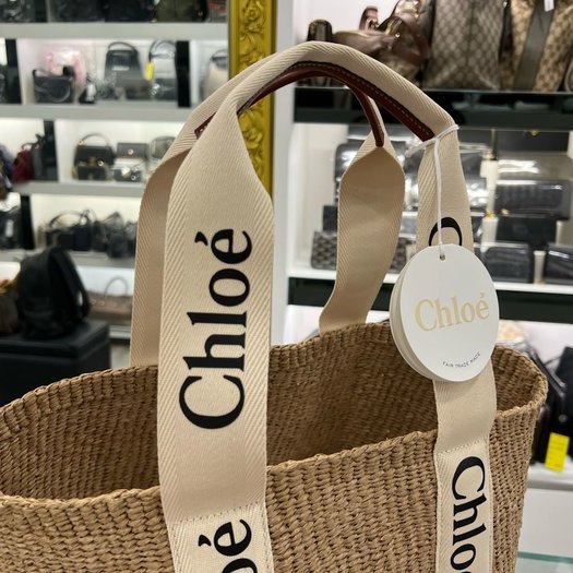 東區正精品㊣CHLOE CHC22SS380G55101 Woody 全新藤編包草編包托特包海灘包 RZ4992-4