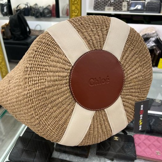 東區正精品㊣CHLOE CHC22SS380G55101 Woody 全新藤編包草編包托特包海灘包 RZ4992-6