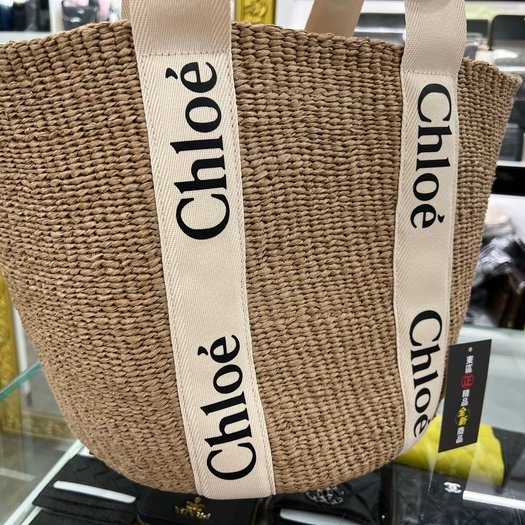 東區正精品㊣CHLOE CHC22SS380G55101 Woody 全新藤編包草編包托特包海灘包 RZ4992-8
