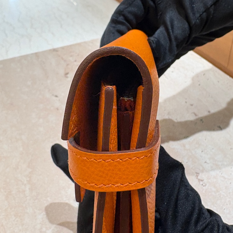 愛馬仕 橘色 長夾-4