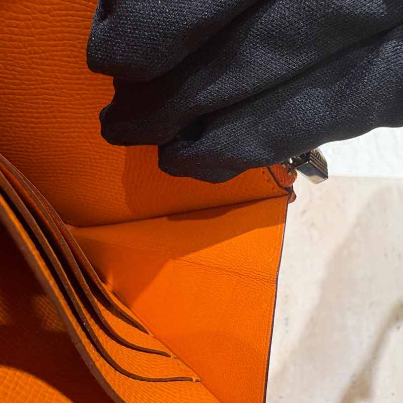 愛馬仕 橘色 長夾-10