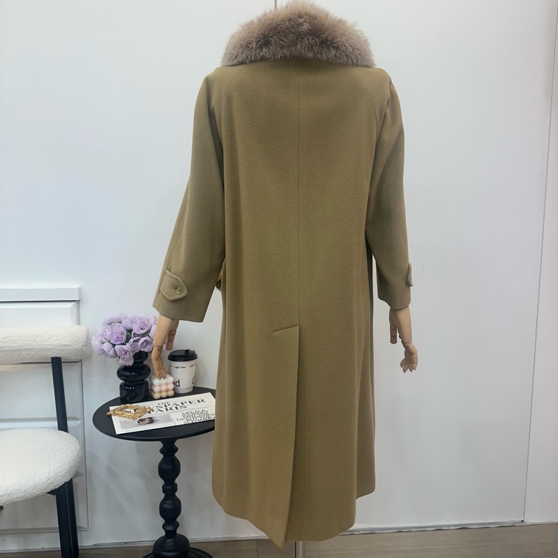 Burberry卡其色毛領大衣 vintage 二手中古-5