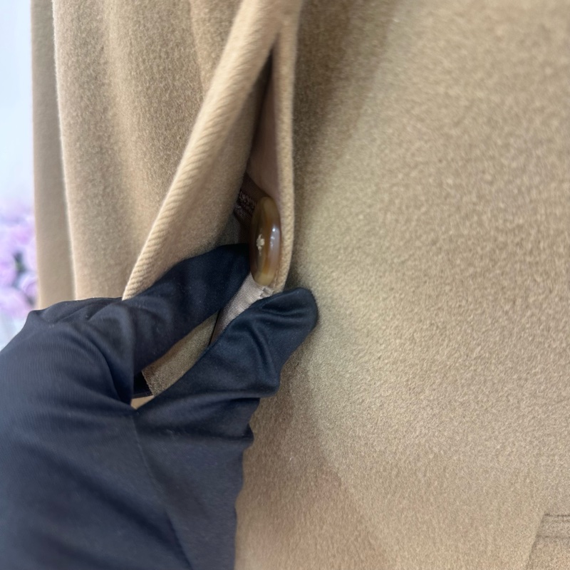 Burberry卡其色毛領大衣 vintage 二手中古-9