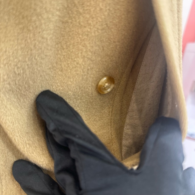 Burberry卡其色毛領大衣 vintage 二手中古-12