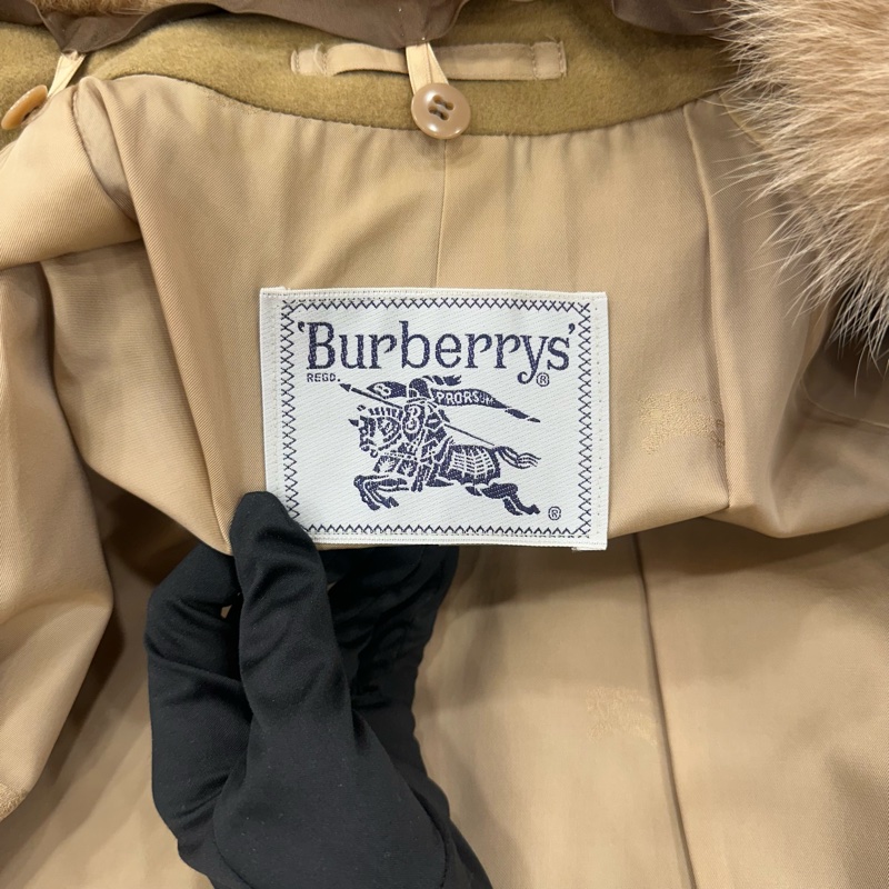Burberry卡其色毛領大衣 vintage 二手中古-20