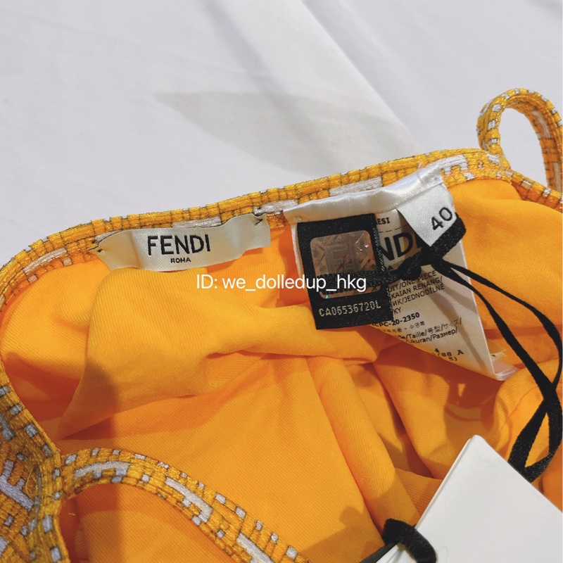 FENDI 橙色 FF Logo 連身泳衣 意大利碼40-4