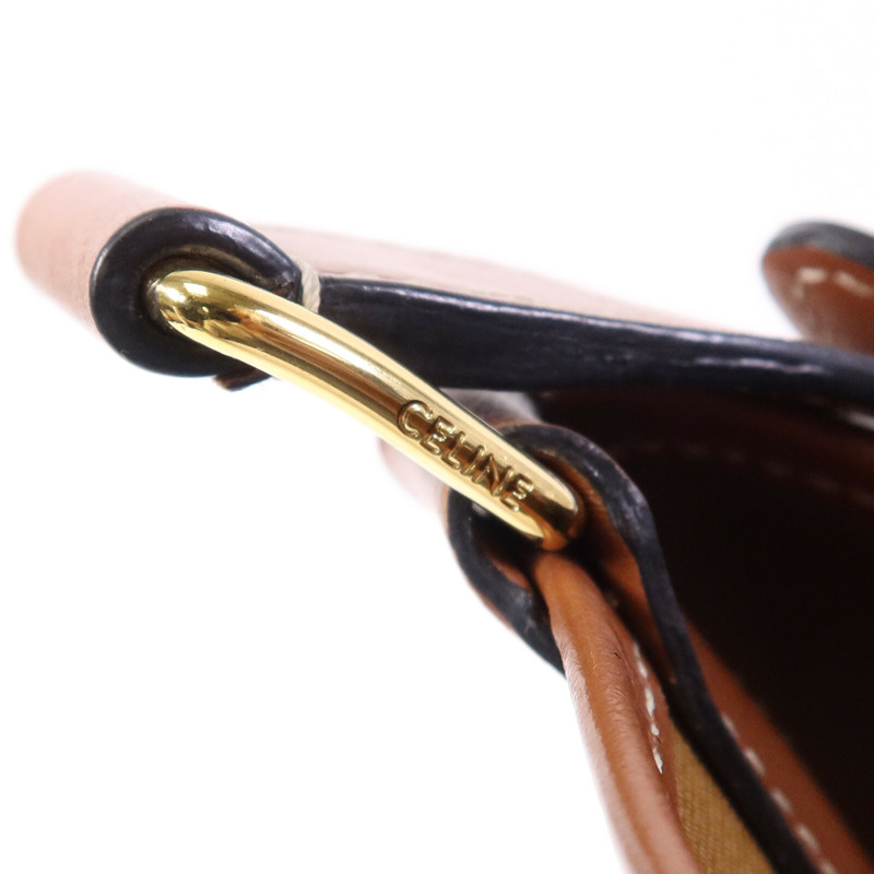 CELINE 塗層帆布Triomphe Bucket Medium金扣肩背袋-6