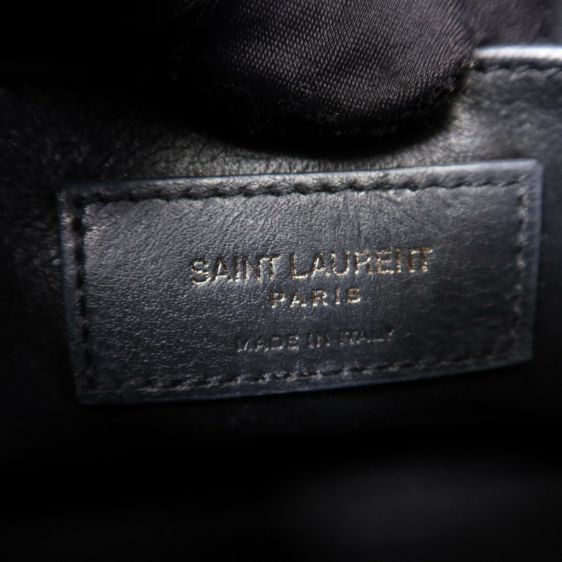 YVES SAINT LAURENT 牛皮皮革Shoulder Bag銀扣鏈帶肩背兩用袋-5