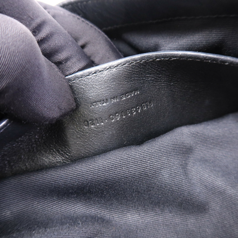 YVES SAINT LAURENT 牛皮皮革Shoulder Bag銀扣鏈帶肩背兩用袋-6